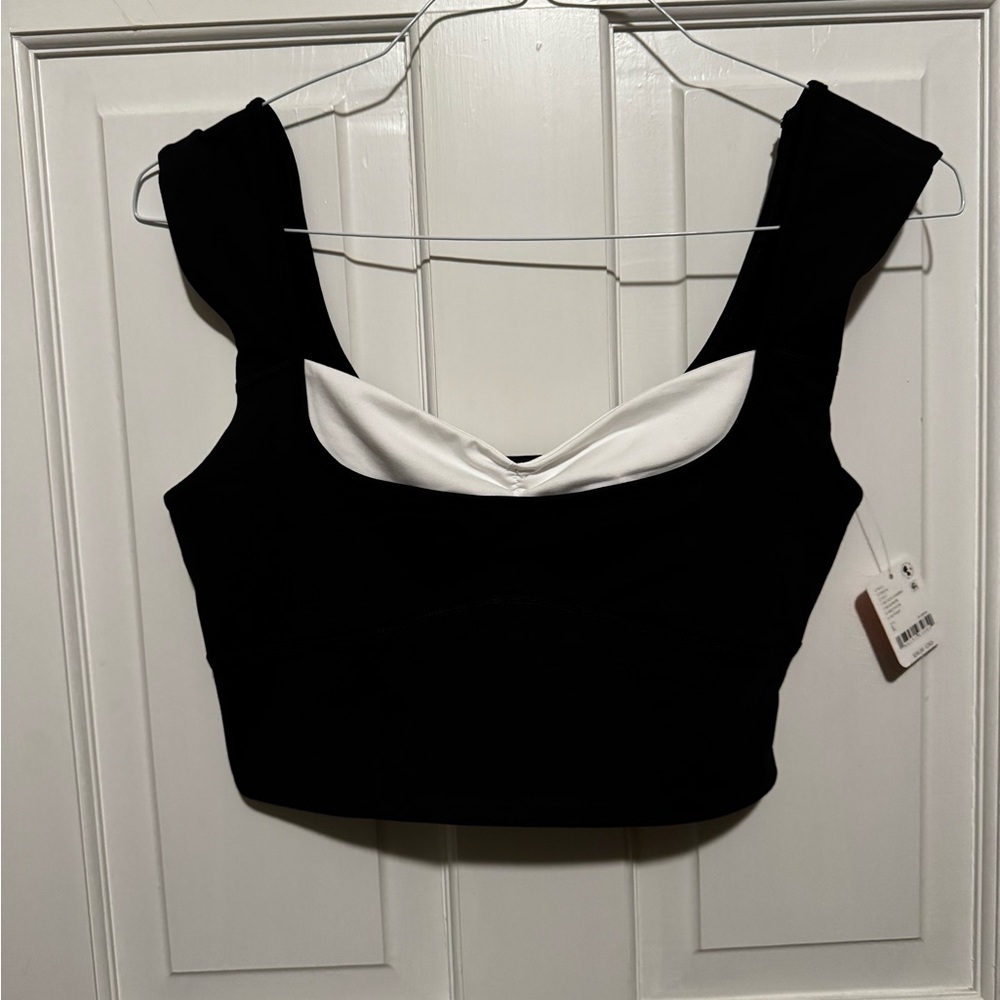 Free People Black and White Sports Bra